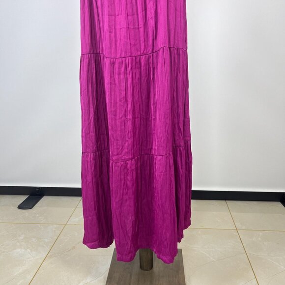 NWT ANTHROPOLOGIE Ruffled Tiered Midi Dress In Berry Size XLP - Picture 12 of 16